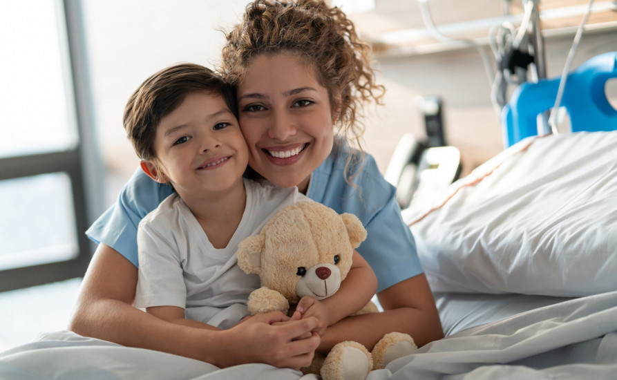 Nurse with little boy