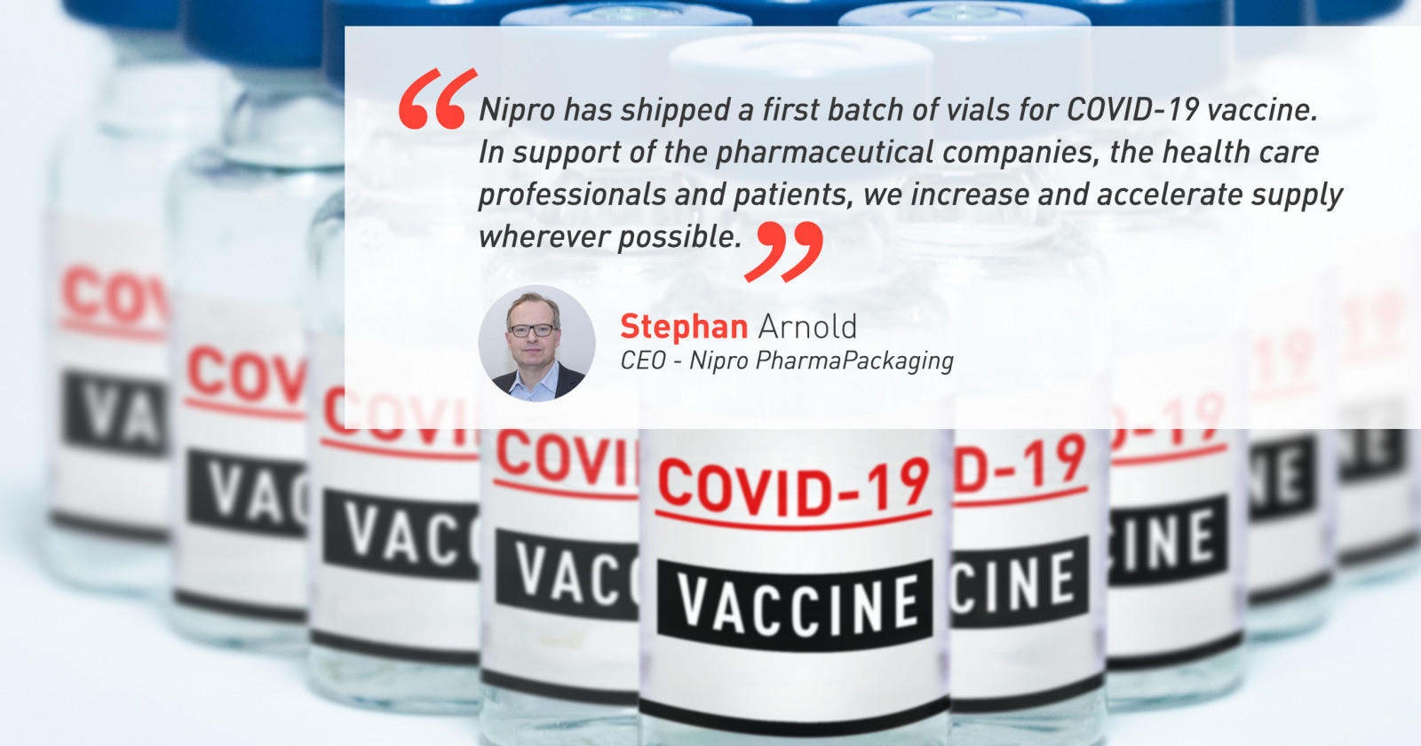 Covid 19 vial with quote