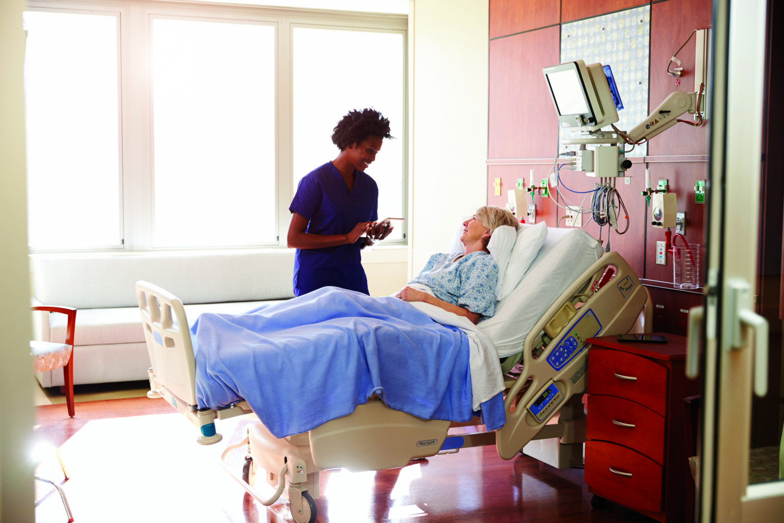 hospital room - nurse and patient