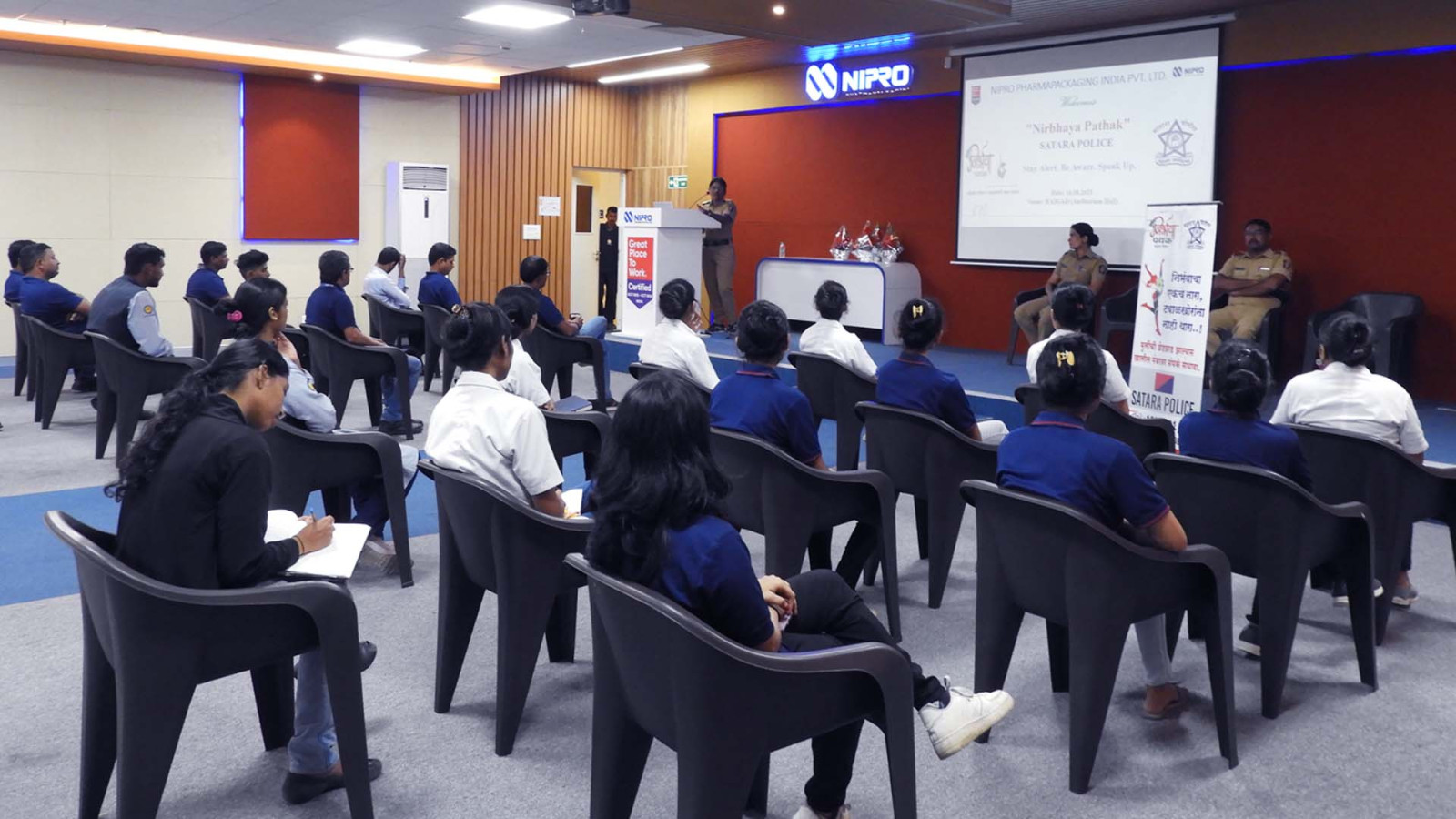 Nirbhaya Pathak _Satara police at Nipro Pharmapackaging
